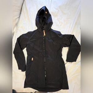 Women's Black Hooded Rain Jacket